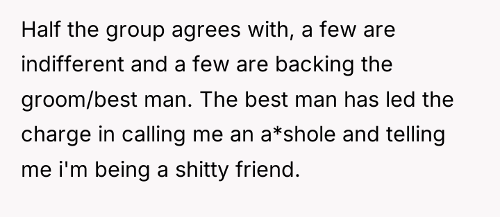 Half the group agrees with, a few are indifferent and...