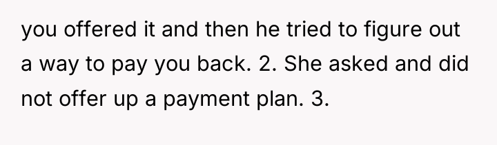 you offered it and then he tried to figure out...