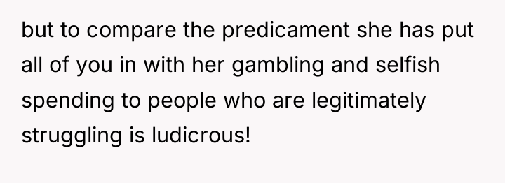 but to compare the predicament she has put all of...