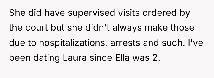 She did have supervised visits ordered by the court but...