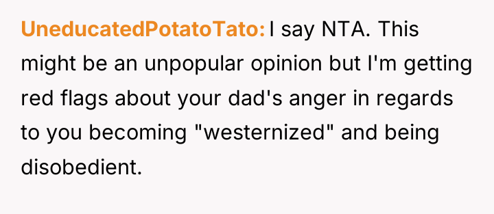 UneducatedPotatoTato I say NTA. This might be an unpopular opinion...