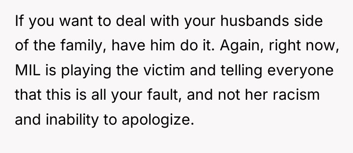 If you want to deal with your husbands side of...