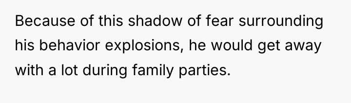 Because of this shadow of fear surrounding his behavior explosions,...