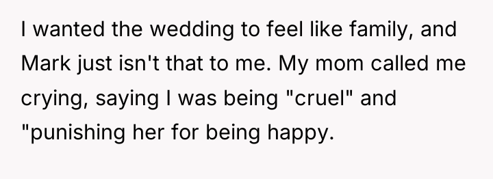 I wanted the wedding to feel like family, and Mark...
