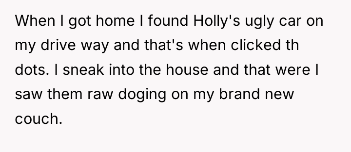 When I got home I found Holly's ugly car on...