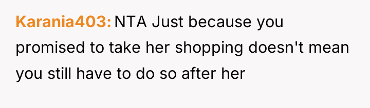 Karania403 NTA Just because you promised to take her shopping...