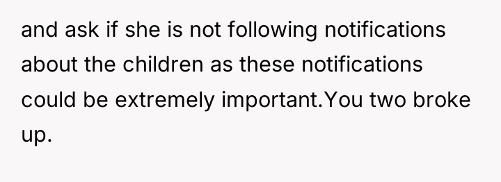 and ask if she is not following notifications about the...