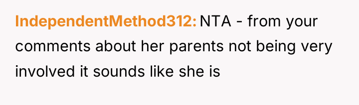IndependentMethod312 NTA - from your comments about her parents not...