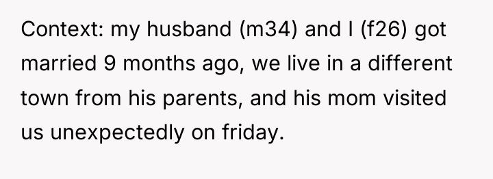 Context: my husband (m34) and I (f26) got married 9...