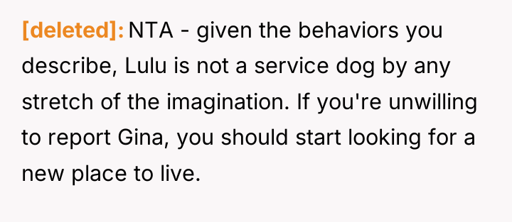 [deleted] NTA - given the behaviors you describe, Lulu is...