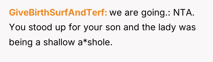 GiveBirthSurfAndTerf we are going.: NTA. You stood up for your...
