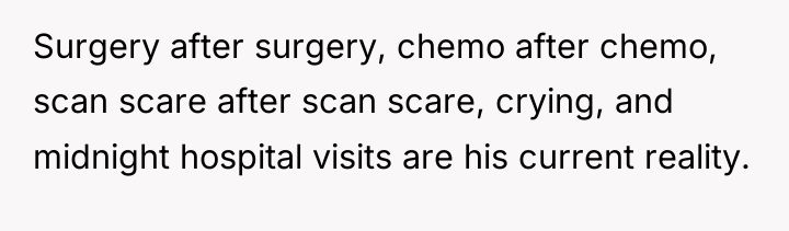 Surgery after surgery, chemo after chemo, scan scare after scan...