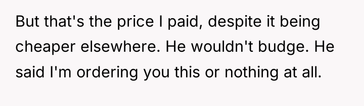 But that's the price I paid, despite it being cheaper...