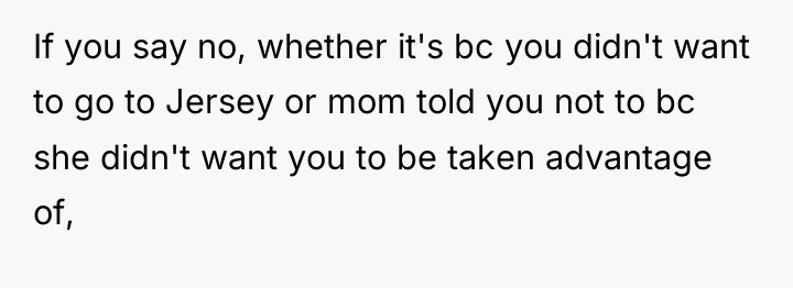 If you say no, whether it's bc you didn't want...