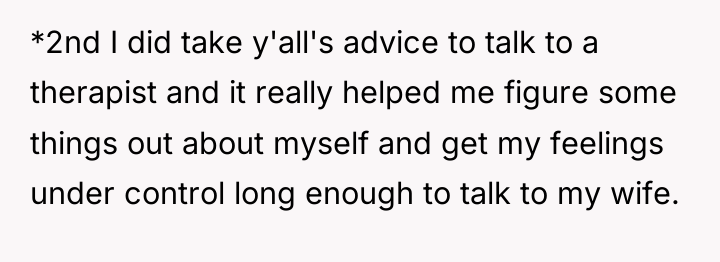 *2nd I did take y'all's advice to talk to a...
