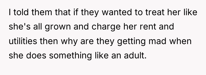 I told them that if they wanted to treat her...