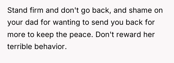 Stand firm and don't go back, and shame on your...