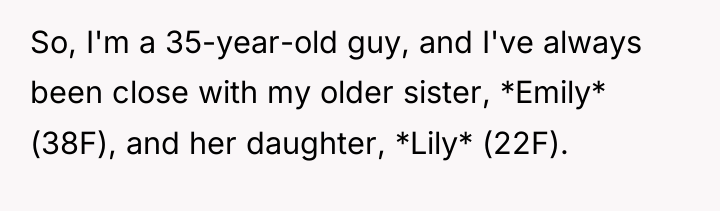So, I'm a 35-year-old guy, and I've always been close...
