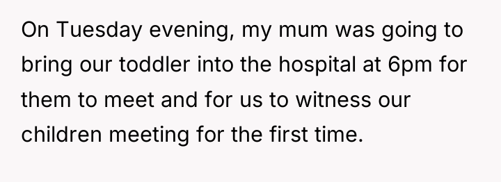 On Tuesday evening, my mum was going to bring our...