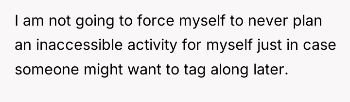 I am not going to force myself to never plan...