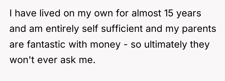 I have lived on my own for almost 15 years...