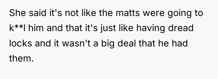 She said it's not like the matts were going to...
