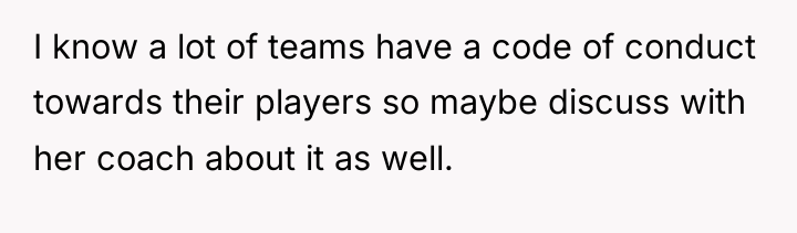I know a lot of teams have a code of...
