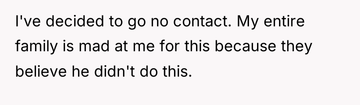 I've decided to go no contact. My entire family is...