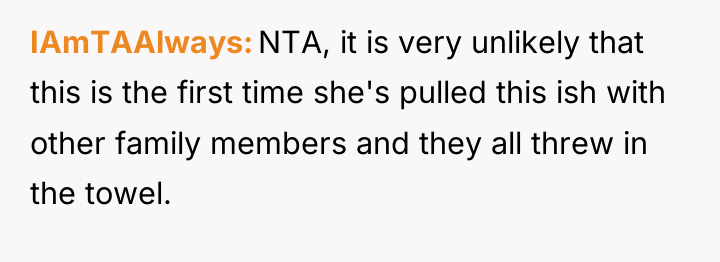 IAmTAAlways NTA, it is very unlikely that this is the...