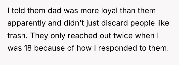 I told them dad was more loyal than them apparently...