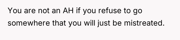 You are not an AH if you refuse to go...