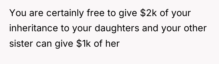 You are certainly free to give $2k of your inheritance...
