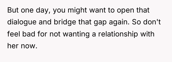 But one day, you might want to open that dialogue...