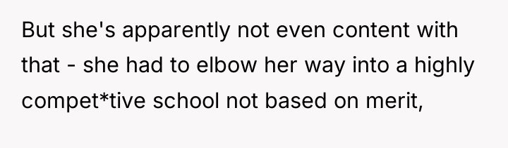 But she's apparently not even content with that - she...