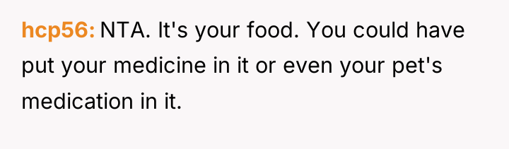 hcp56 NTA. It's your food. You could have put your...