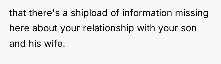 that there's a shipload of information missing here about your...