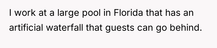 I work at a large pool in Florida that has...