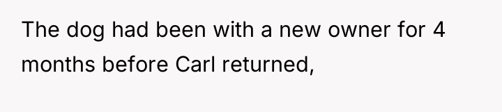 The dog had been with a new owner for 4...