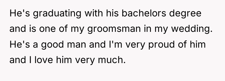 He's graduating with his bachelors degree and is one of...