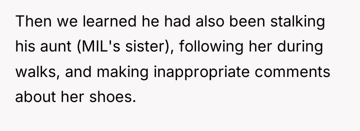 Then we learned he had also been stalking his aunt...