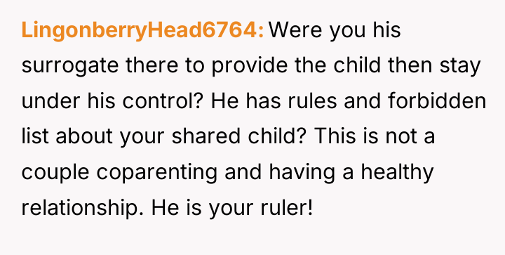LingonberryHead6764 Were you his surrogate there to provide the child...