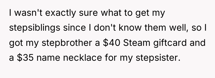 I wasn't exactly sure what to get my stepsiblings since...