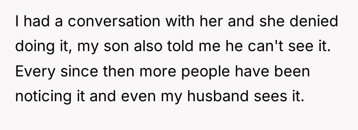 I had a conversation with her and she denied doing...