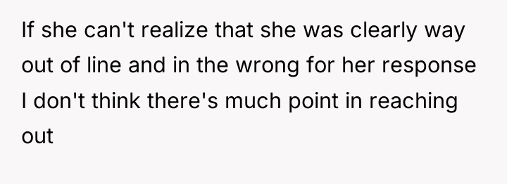 If she can't realize that she was clearly way out...