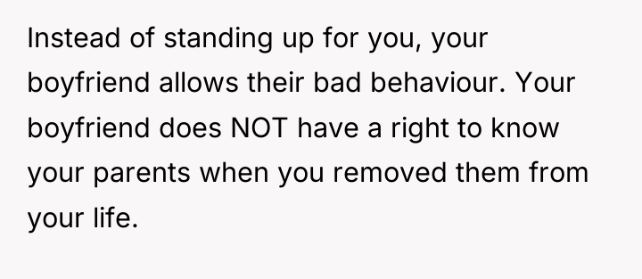 Instead of standing up for you, your boyfriend allows their...