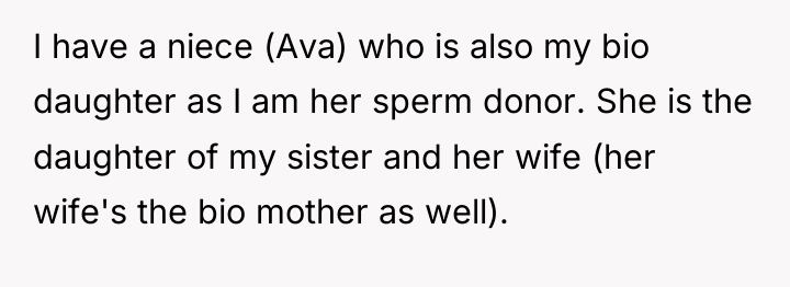 I have a niece (Ava) who is also my bio...