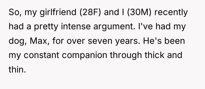 So, my girlfriend (28F) and I (30M) recently had a...