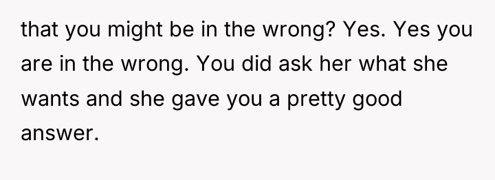 that you might be in the wrong? Yes. Yes you...