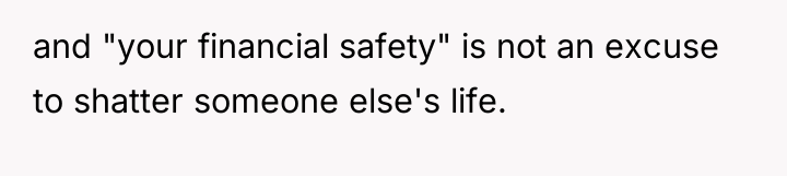 and "your financial safety" is not an excuse to shatter...