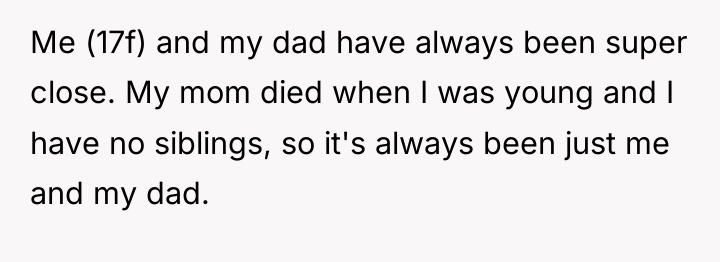 Me (17f) and my dad have always been super close....
